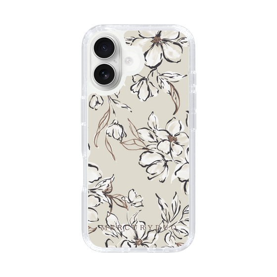 Slim Protection Case［ MERCURYDUO - BotanicalFlower - Beige ］