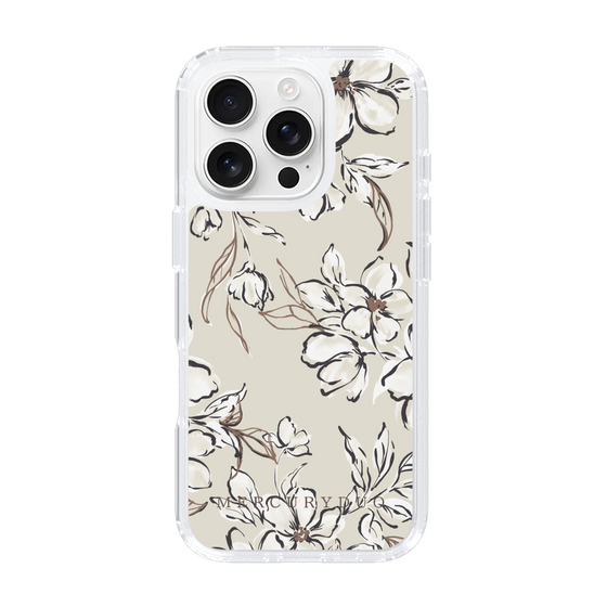 Slim Protection Case［ MERCURYDUO - BotanicalFlower - Beige ］