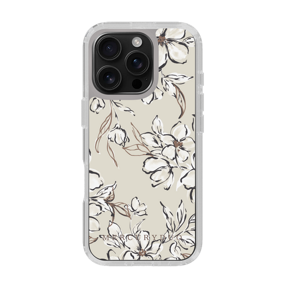 Slim Protection Case［ MERCURYDUO - BotanicalFlower - Beige ］