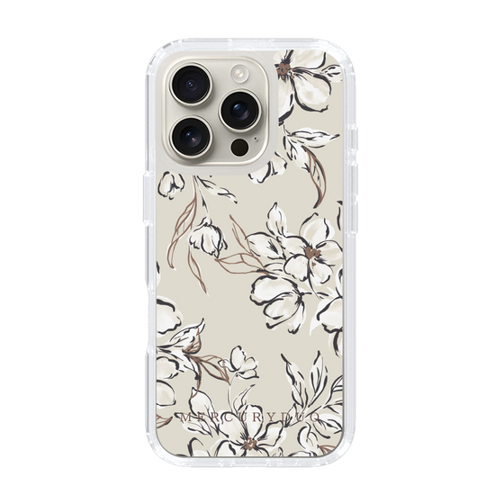Slim Protection Case［ MERCURYDUO - BotanicalFlower - Beige ］