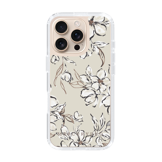 Slim Protection Case［ MERCURYDUO - BotanicalFlower - Beige ］