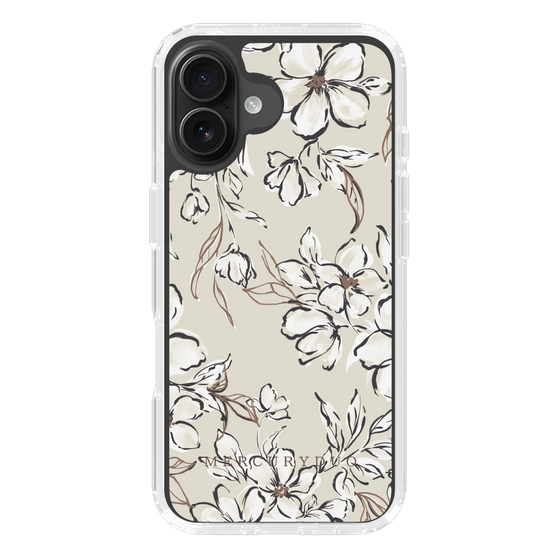 Slim Protection Case［ MERCURYDUO - BotanicalFlower - Beige ］