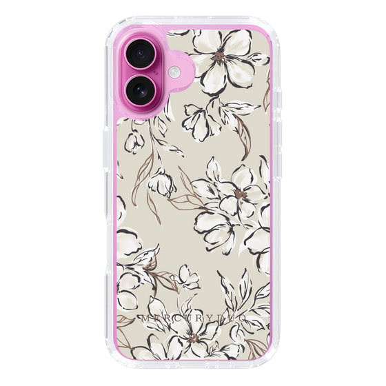 Slim Protection Case［ MERCURYDUO - BotanicalFlower - Beige ］
