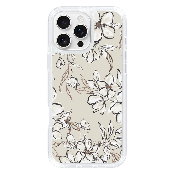 Slim Protection Case［ MERCURYDUO - BotanicalFlower - Beige ］