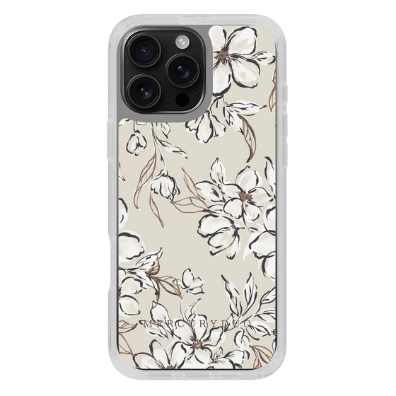 Slim Protection Case［ MERCURYDUO - BotanicalFlower - Beige ］