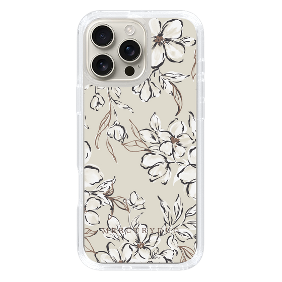 Slim Protection Case［ MERCURYDUO - BotanicalFlower - Beige ］