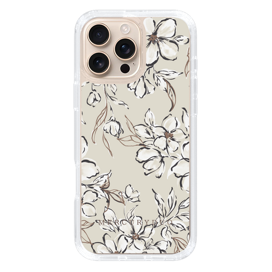Slim Protection Case［ MERCURYDUO - BotanicalFlower - Beige ］
