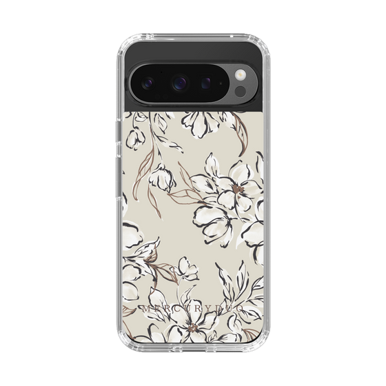 Slim Protection Case［ MERCURYDUO - BotanicalFlower - Beige ］
