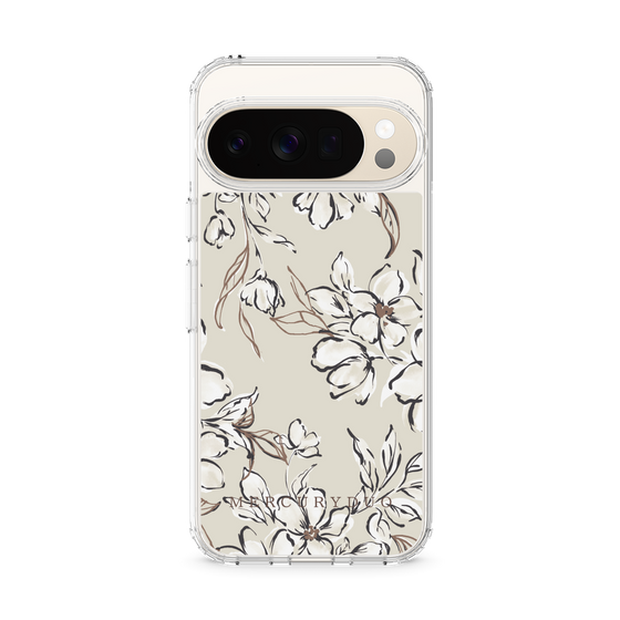 Slim Protection Case［ MERCURYDUO - BotanicalFlower - Beige ］