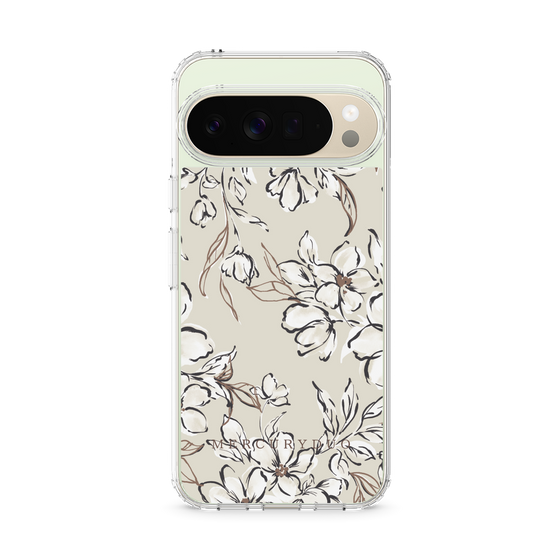 Slim Protection Case［ MERCURYDUO - BotanicalFlower - Beige ］