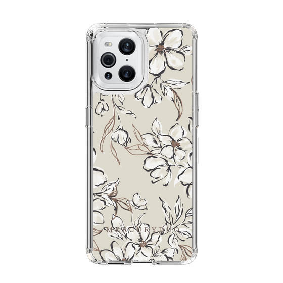 Slim Protection Case［ MERCURYDUO - BotanicalFlower - Beige ］