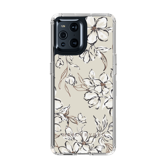 Slim Protection Case［ MERCURYDUO - BotanicalFlower - Beige ］
