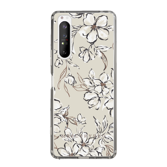 Slim Protection Case［ MERCURYDUO - BotanicalFlower - Beige ］