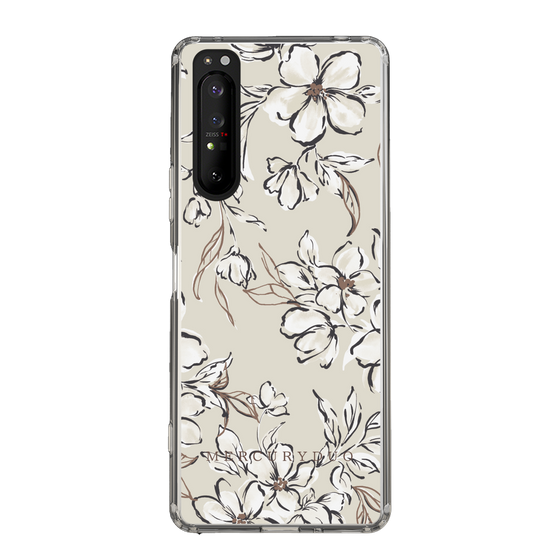 Slim Protection Case［ MERCURYDUO - BotanicalFlower - Beige ］