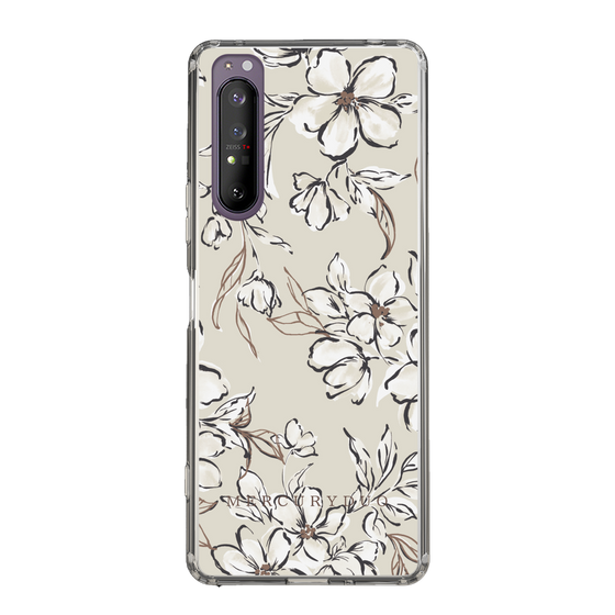 Slim Protection Case［ MERCURYDUO - BotanicalFlower - Beige ］
