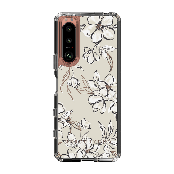 Slim Protection Case［ MERCURYDUO - BotanicalFlower - Beige ］