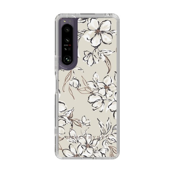 Slim Protection Case［ MERCURYDUO - BotanicalFlower - Beige ］