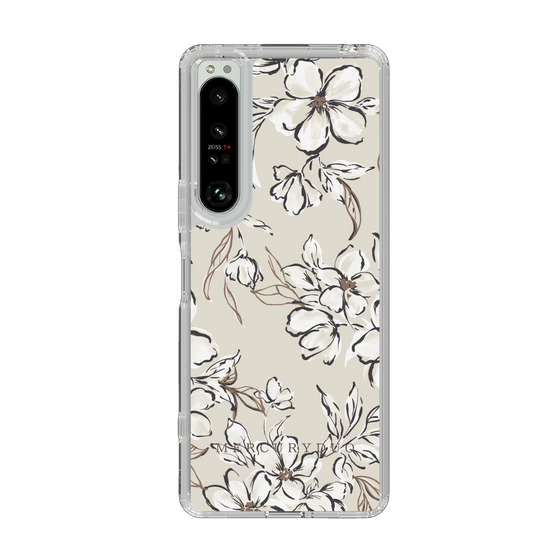 Slim Protection Case［ MERCURYDUO - BotanicalFlower - Beige ］