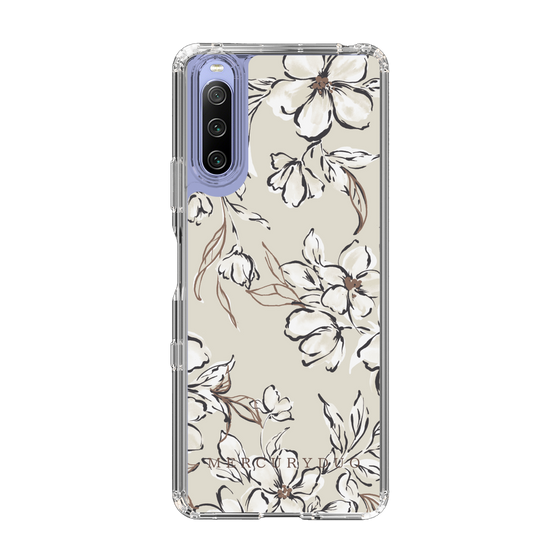 Slim Protection Case［ MERCURYDUO - BotanicalFlower - Beige ］