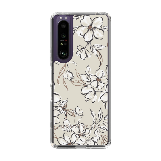 Slim Protection Case［ MERCURYDUO - BotanicalFlower - Beige ］