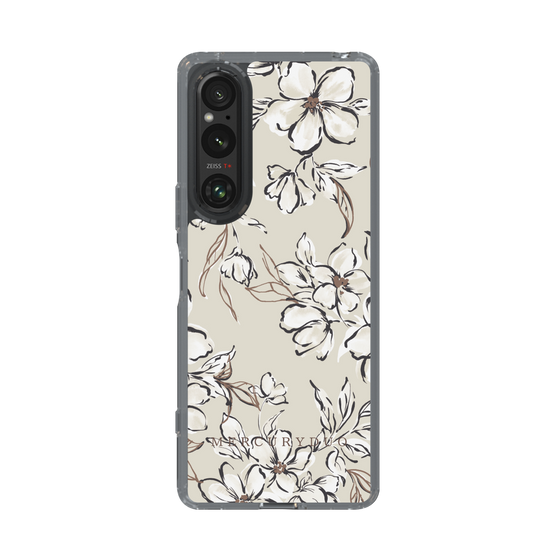 Slim Protection Case［ MERCURYDUO - BotanicalFlower - Beige ］
