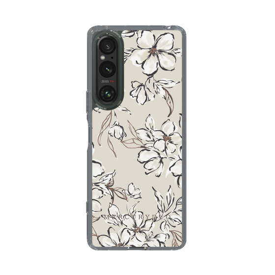 Slim Protection Case［ MERCURYDUO - BotanicalFlower - Beige ］
