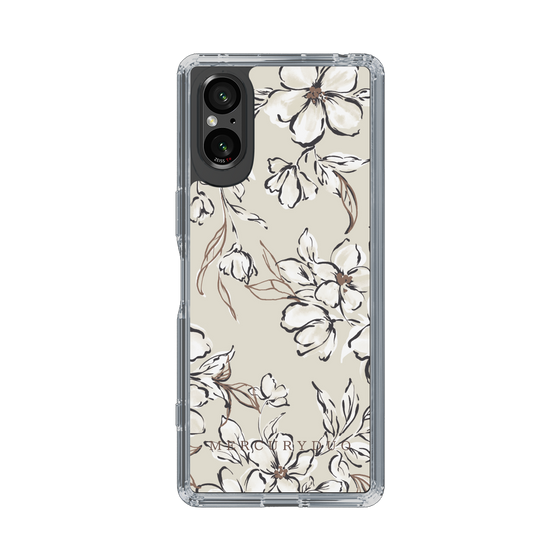 Slim Protection Case［ MERCURYDUO - BotanicalFlower - Beige ］