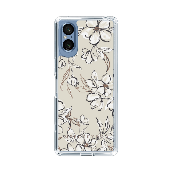 Slim Protection Case［ MERCURYDUO - BotanicalFlower - Beige ］