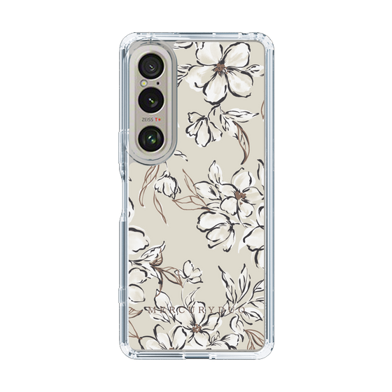 Slim Protection Case［ MERCURYDUO - BotanicalFlower - Beige ］