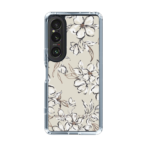 Slim Protection Case［ MERCURYDUO - BotanicalFlower - Beige ］