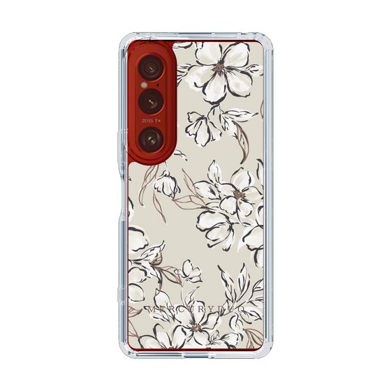 Slim Protection Case［ MERCURYDUO - BotanicalFlower - Beige ］