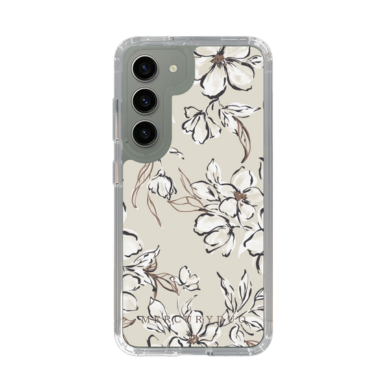 Slim Protection Case［ MERCURYDUO - BotanicalFlower - Beige ］