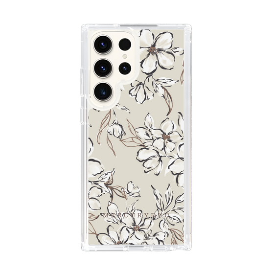 Slim Protection Case［ MERCURYDUO - BotanicalFlower - Beige ］