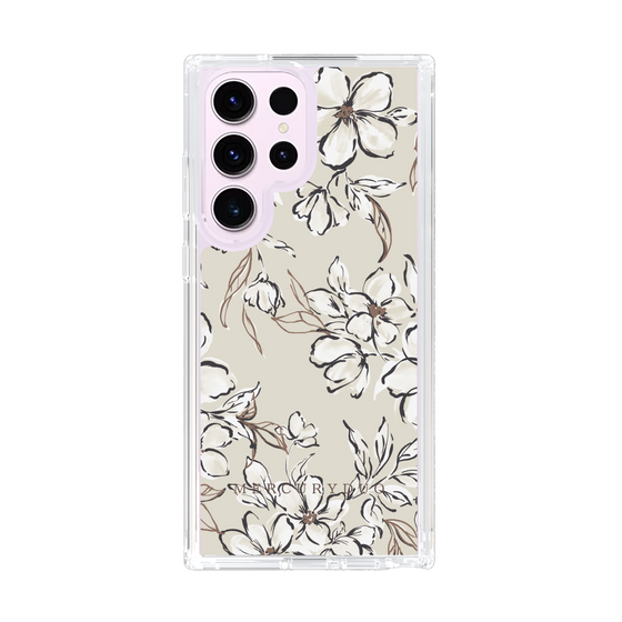 Slim Protection Case［ MERCURYDUO - BotanicalFlower - Beige ］