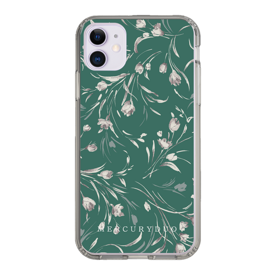 Slim Protection Case［ MERCURYDUO - BotanicalFlower - Green ］