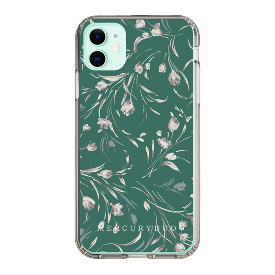 Slim Protection Case［ MERCURYDUO - BotanicalFlower - Green ］