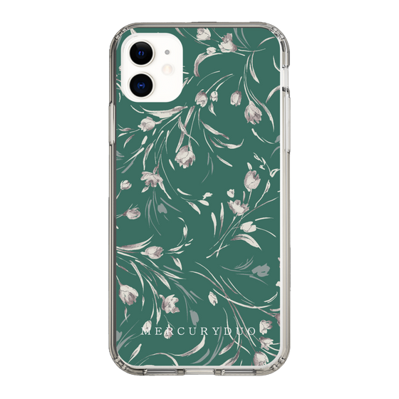 Slim Protection Case［ MERCURYDUO - BotanicalFlower - Green ］