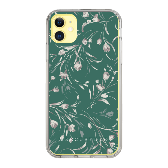 Slim Protection Case［ MERCURYDUO - BotanicalFlower - Green ］