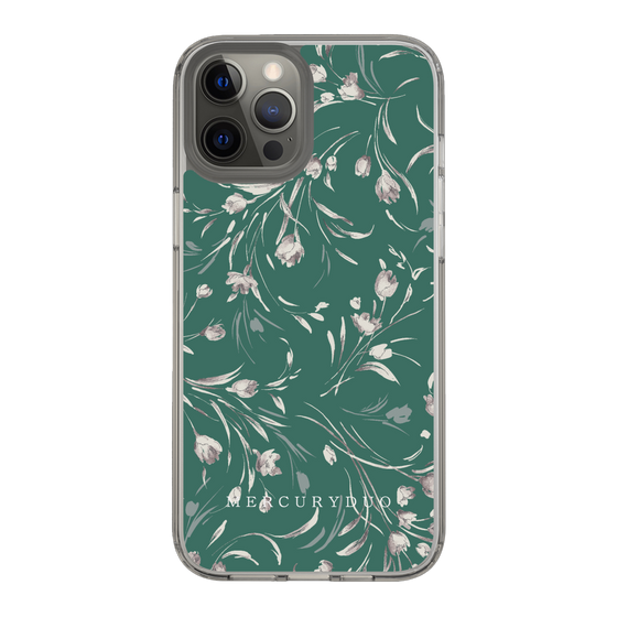 Slim Protection Case［ MERCURYDUO - BotanicalFlower - Green ］