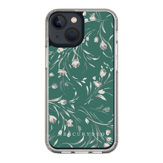 Slim Protection Case［ MERCURYDUO - BotanicalFlower - Green ］