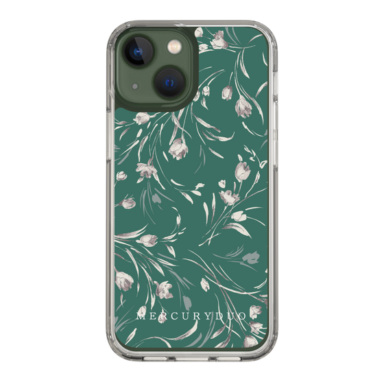 Slim Protection Case［ MERCURYDUO - BotanicalFlower - Green ］