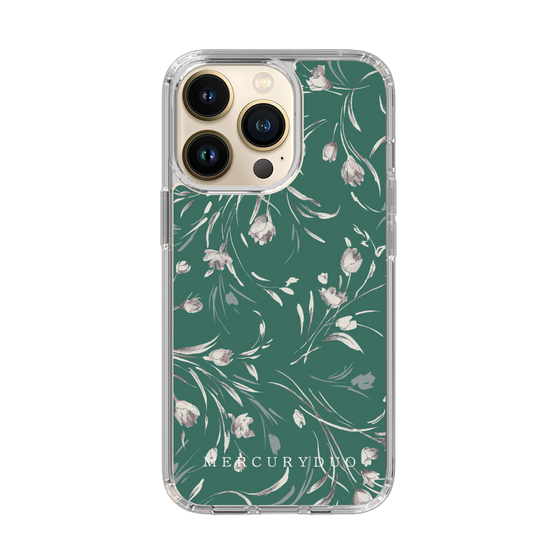 Slim Protection Case［ MERCURYDUO - BotanicalFlower - Green ］