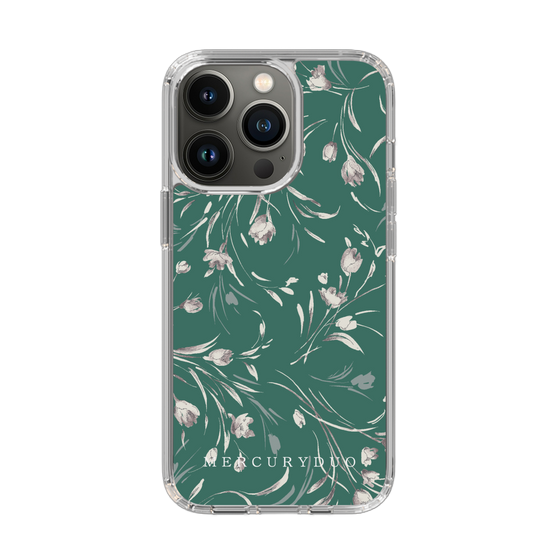 Slim Protection Case［ MERCURYDUO - BotanicalFlower - Green ］