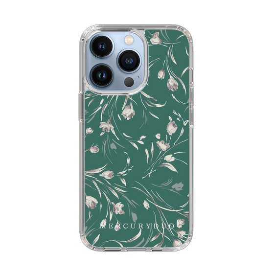 Slim Protection Case［ MERCURYDUO - BotanicalFlower - Green ］