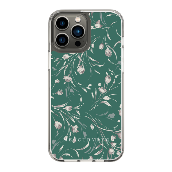 Slim Protection Case［ MERCURYDUO - BotanicalFlower - Green ］
