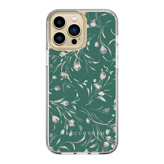 Slim Protection Case［ MERCURYDUO - BotanicalFlower - Green ］