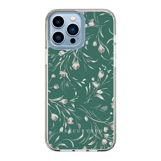 Slim Protection Case［ MERCURYDUO - BotanicalFlower - Green ］