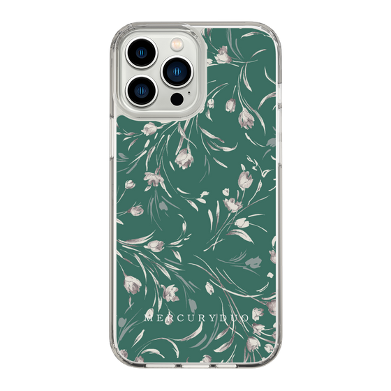 Slim Protection Case［ MERCURYDUO - BotanicalFlower - Green ］