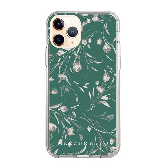 Slim Protection Case［ MERCURYDUO - BotanicalFlower - Green ］