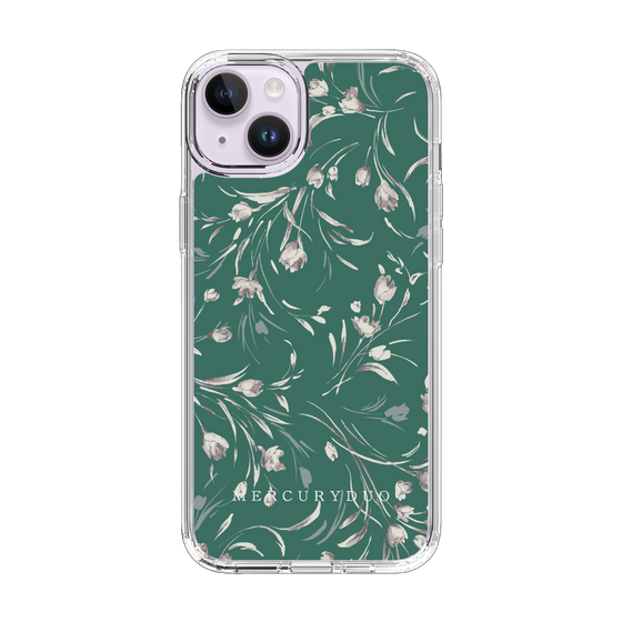 Slim Protection Case［ MERCURYDUO - BotanicalFlower - Green ］